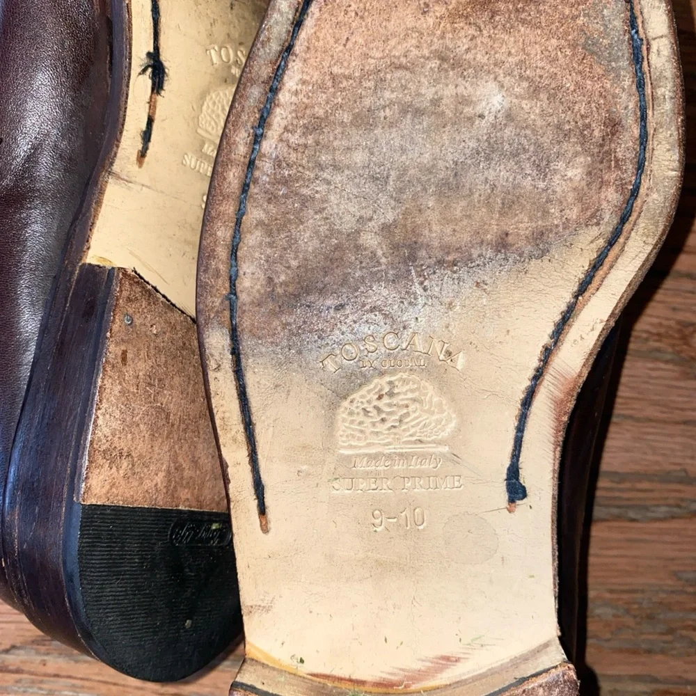 Vintage Magnanni Oxford  Shoes Dark Brown Toscana Global Italy Super Prime 9-10